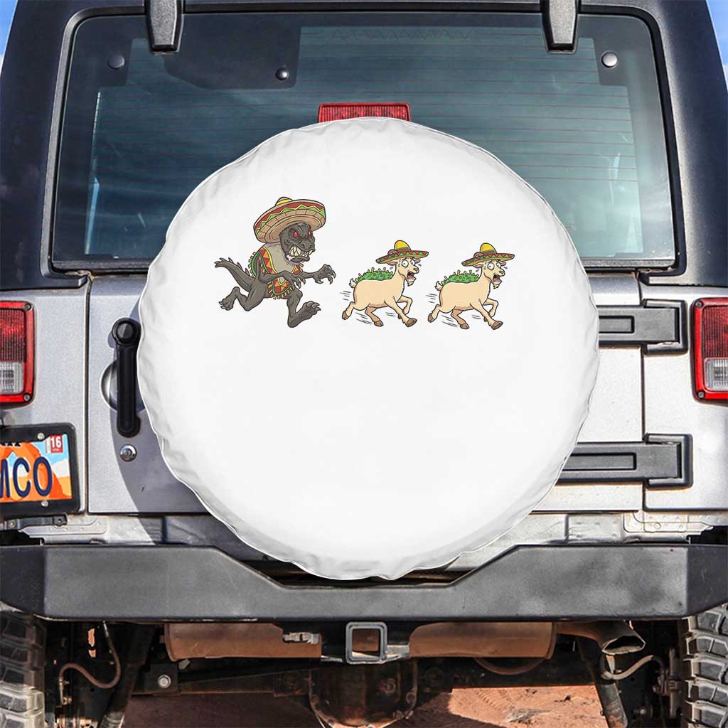 Funny Mexican Fiesta Gift Spare Tire Cover Chupacabra Chasing Taco Goat