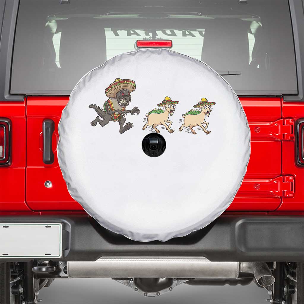 Funny Mexican Fiesta Gift Spare Tire Cover Chupacabra Chasing Taco Goat
