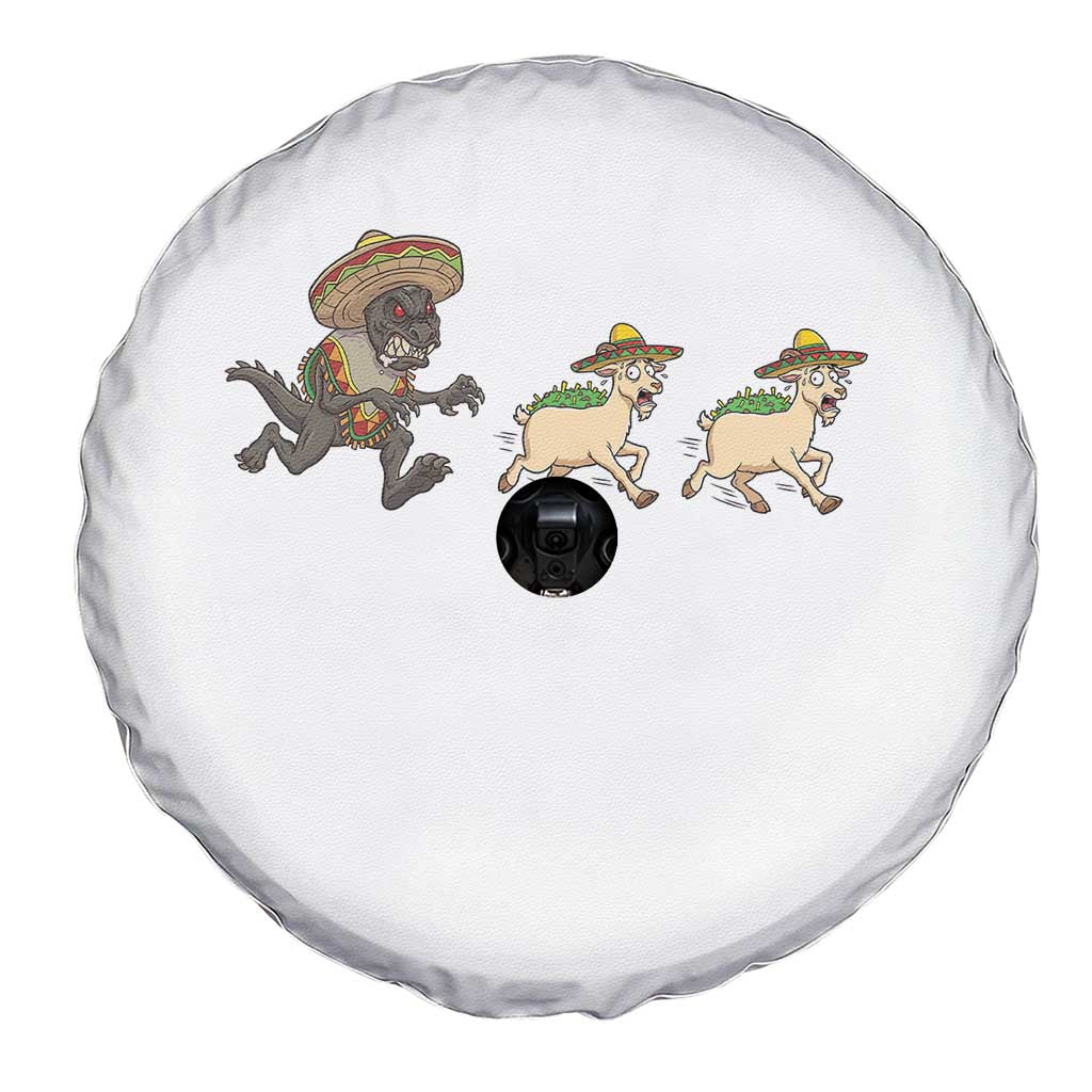 Funny Mexican Fiesta Gift Spare Tire Cover Chupacabra Chasing Taco Goat