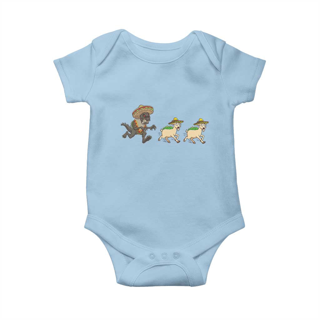 Funny Mexican Fiesta Gift Baby Onesie Chupacabra Chasing Taco Goat