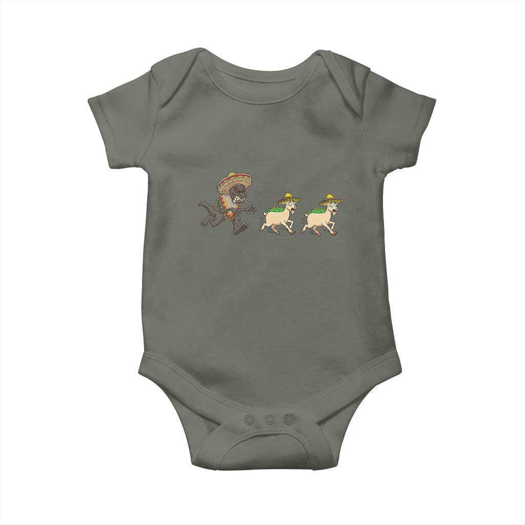 Funny Mexican Fiesta Gift Baby Onesie Chupacabra Chasing Taco Goat