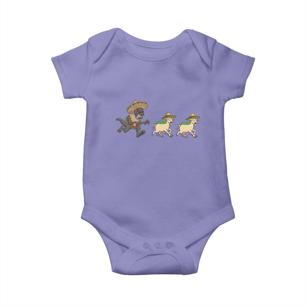 Funny Mexican Fiesta Gift Baby Onesie Chupacabra Chasing Taco Goat