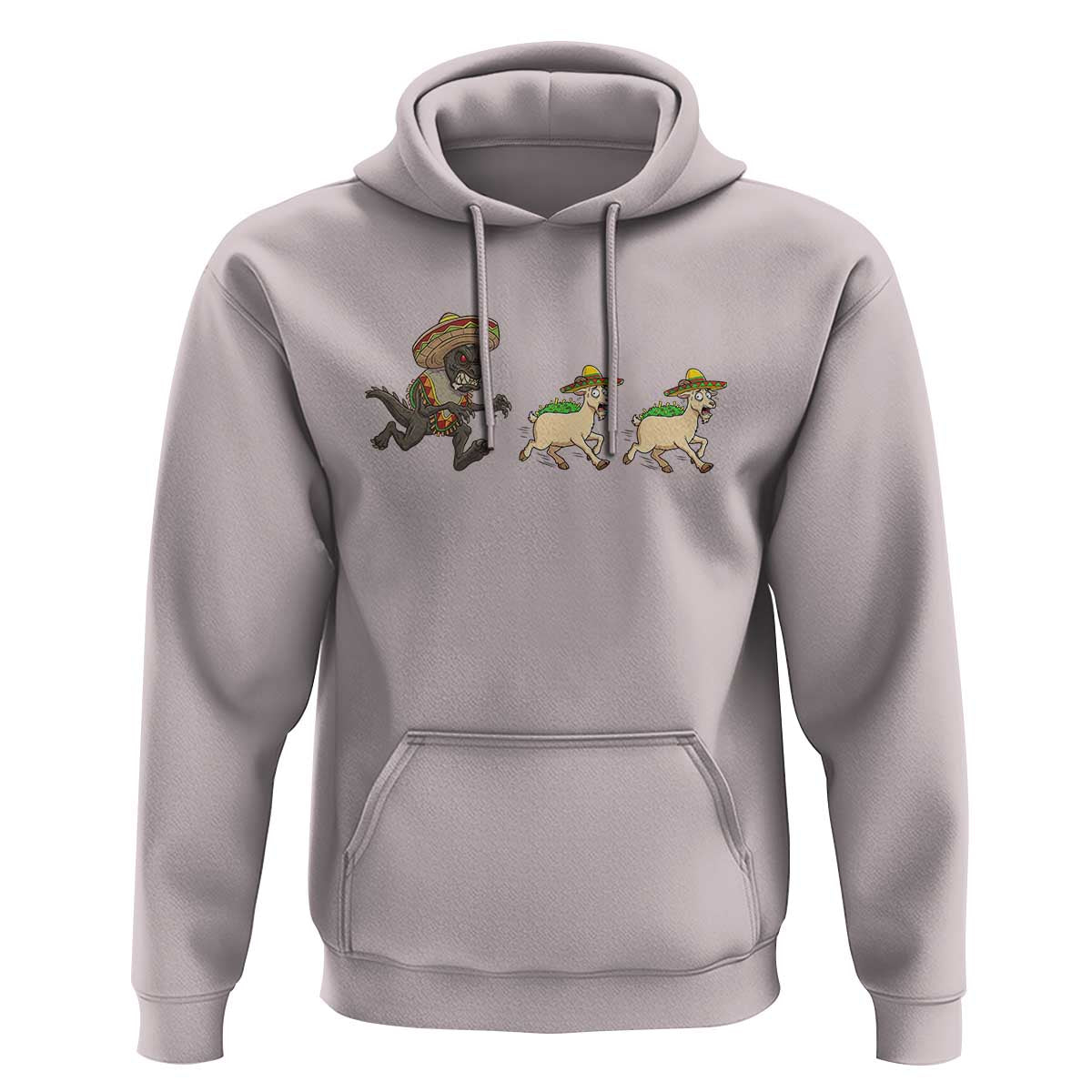 Funny Mexican Fiesta Gift Hoodie Chupacabra Chasing Taco Goat