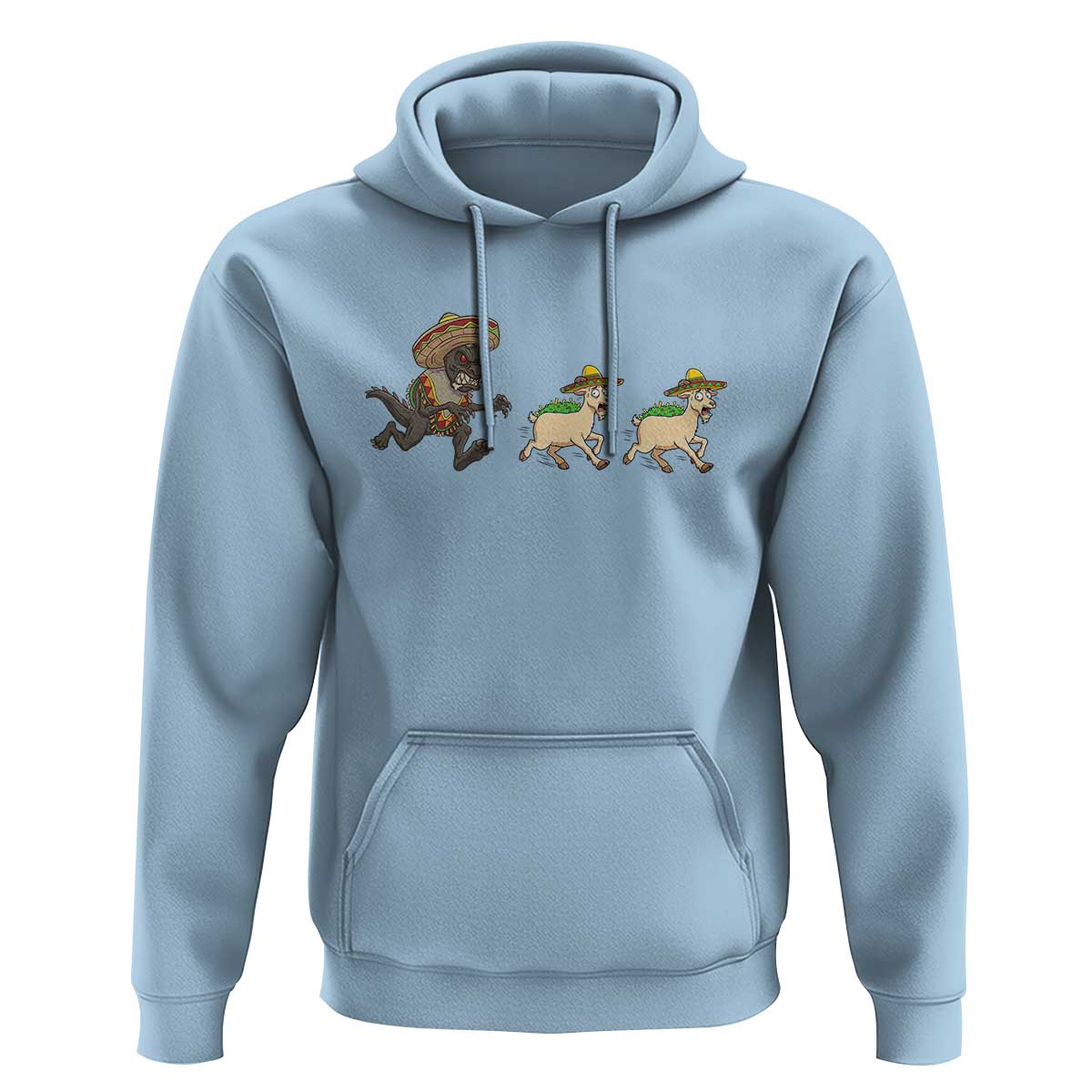 Funny Mexican Fiesta Gift Hoodie Chupacabra Chasing Taco Goat
