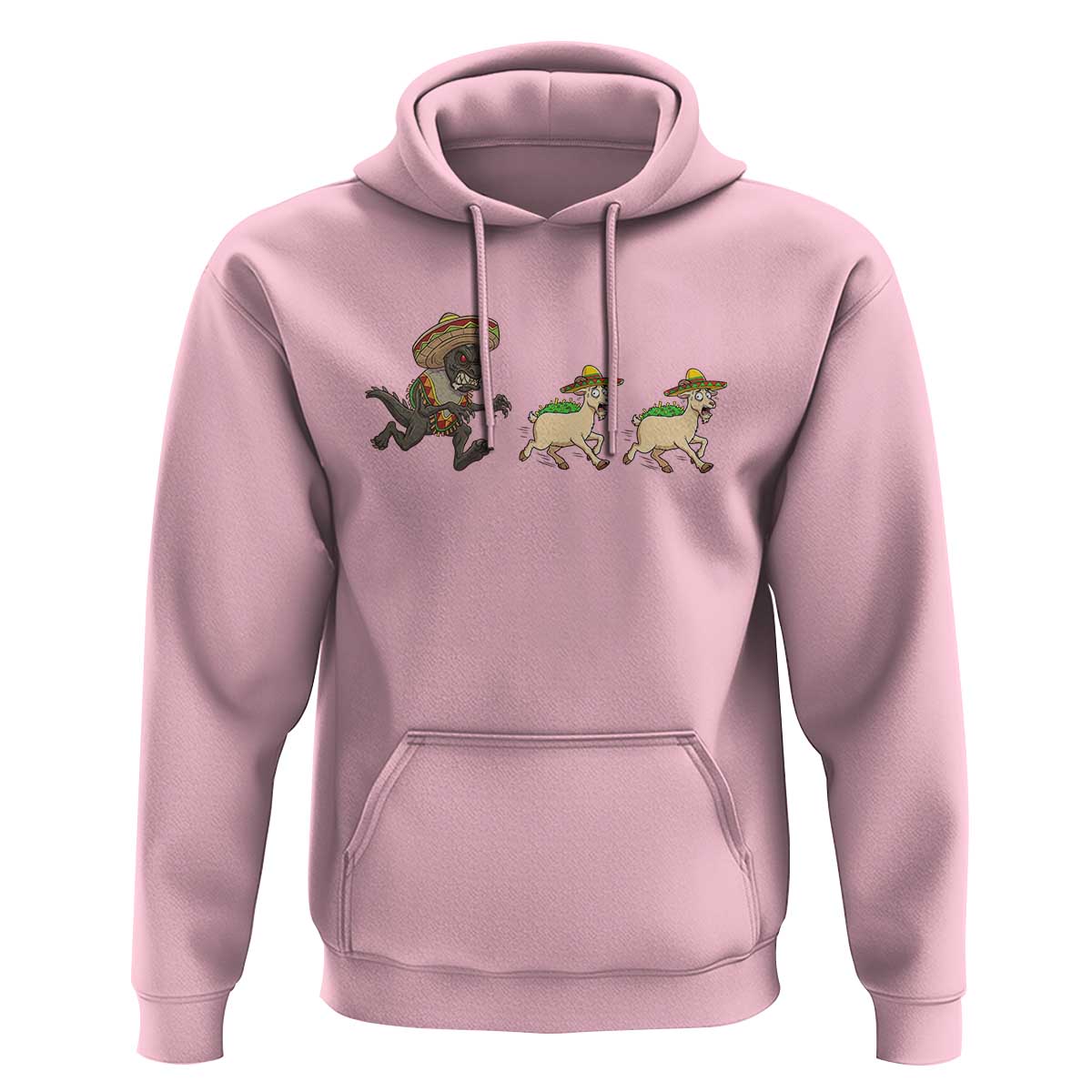 Funny Mexican Fiesta Gift Hoodie Chupacabra Chasing Taco Goat