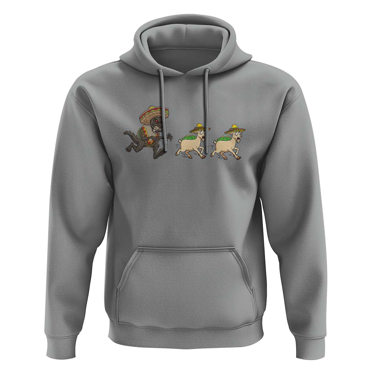 Funny Mexican Fiesta Gift Hoodie Chupacabra Chasing Taco Goat