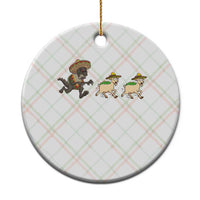 Funny Mexican Fiesta Gift Ceramic Ornament Chupacabra Chasing Taco Goat