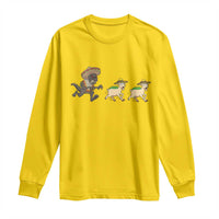 Funny Mexican Fiesta Gift Long Sleeve Shirt Chupacabra Chasing Taco Goat