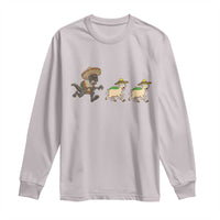 Funny Mexican Fiesta Gift Long Sleeve Shirt Chupacabra Chasing Taco Goat