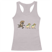 Funny Mexican Fiesta Gift Racerback Tank Top Chupacabra Chasing Taco Goat