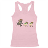 Funny Mexican Fiesta Gift Racerback Tank Top Chupacabra Chasing Taco Goat