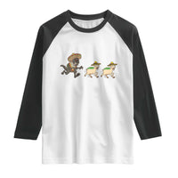 Funny Mexican Fiesta Gift Raglan Shirt Chupacabra Chasing Taco Goat