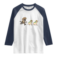Funny Mexican Fiesta Gift Raglan Shirt Chupacabra Chasing Taco Goat