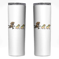 Funny Mexican Fiesta Gift Skinny Tumbler Chupacabra Chasing Taco Goat