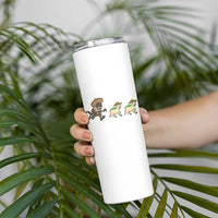 Funny Mexican Fiesta Gift Skinny Tumbler Chupacabra Chasing Taco Goat