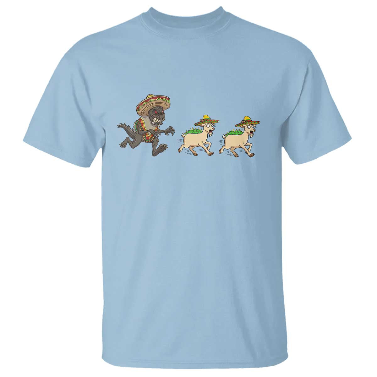 Funny Mexican Fiesta Gift T Shirt Chupacabra Chasing Taco Goat