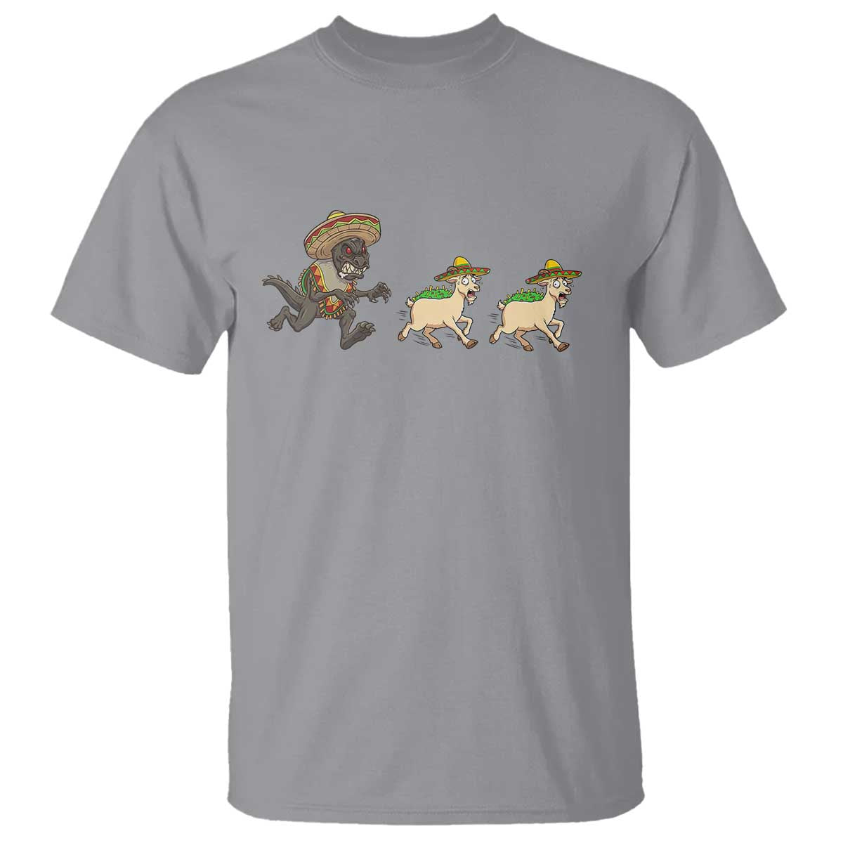 Funny Mexican Fiesta Gift T Shirt Chupacabra Chasing Taco Goat