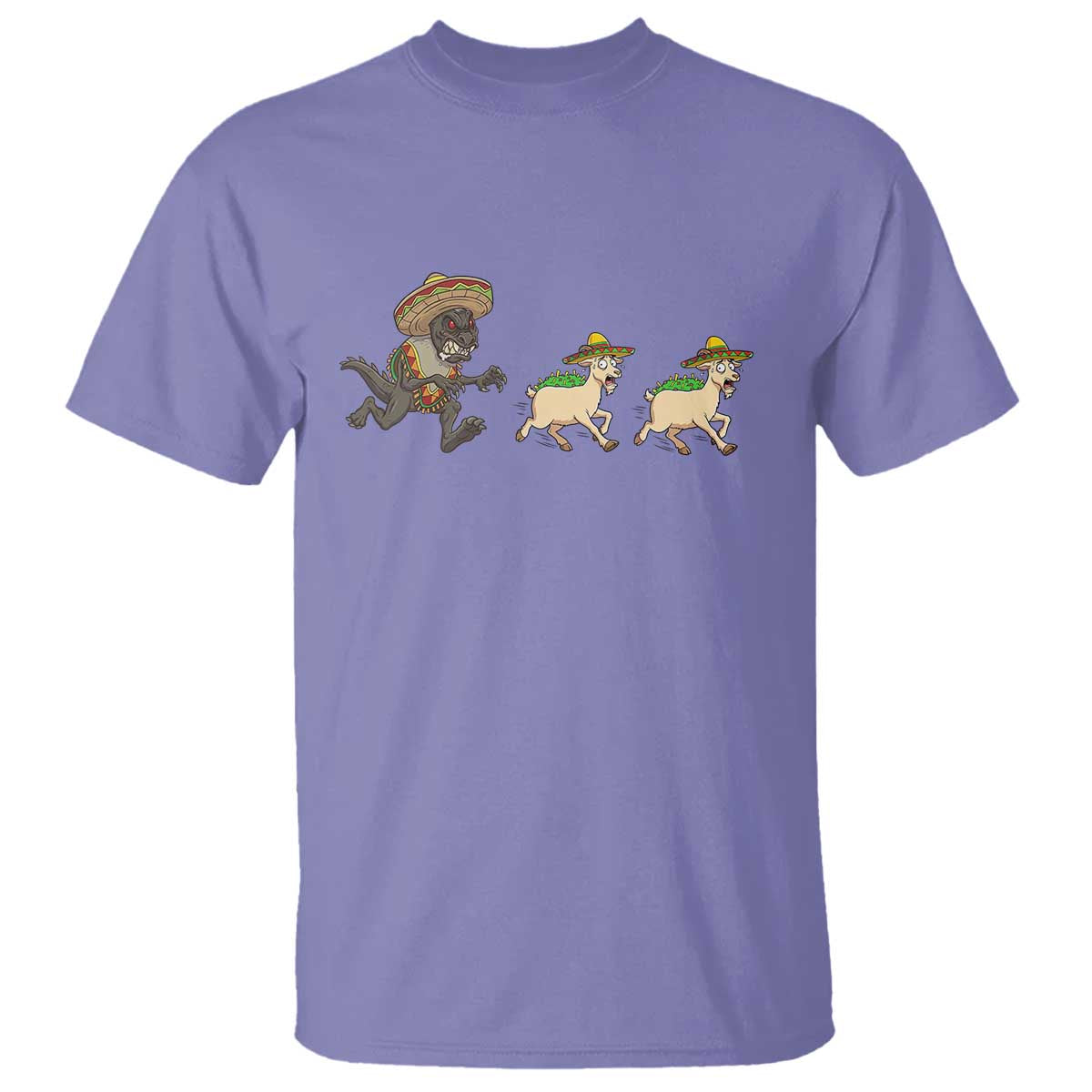 Funny Mexican Fiesta Gift T Shirt Chupacabra Chasing Taco Goat