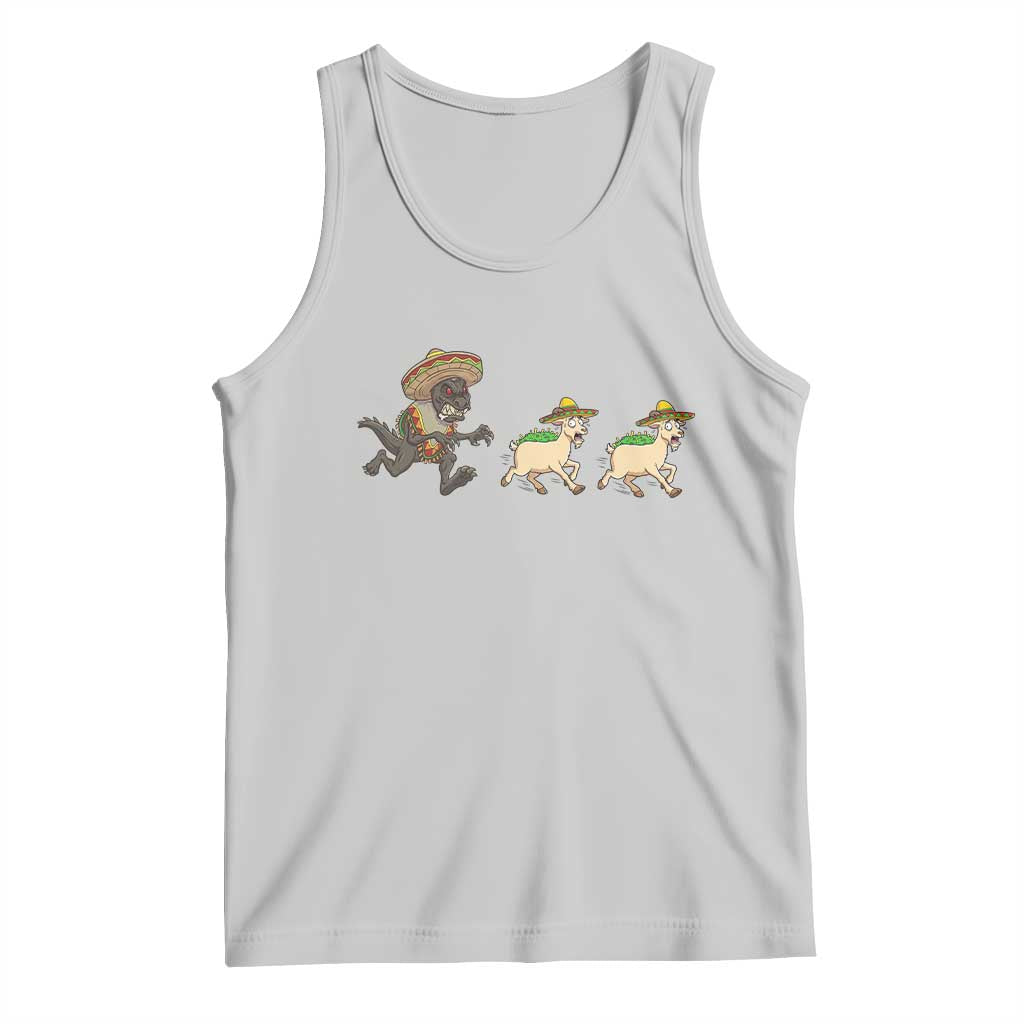 Funny Mexican Fiesta Gift Tank Top Chupacabra Chasing Taco Goat