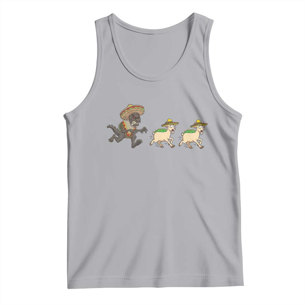 Funny Mexican Fiesta Gift Tank Top Chupacabra Chasing Taco Goat