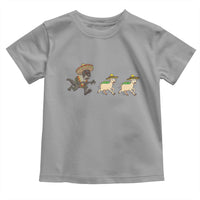 Funny Mexican Fiesta Gift Toddler T Shirt Chupacabra Chasing Taco Goat