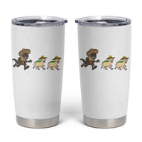 Funny Mexican Fiesta Gift Tumbler Cup Chupacabra Chasing Taco Goat