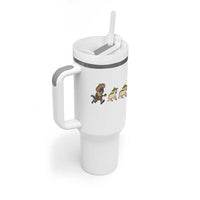 Funny Mexican Fiesta Gift Tumbler With Handle Chupacabra Chasing Taco Goat