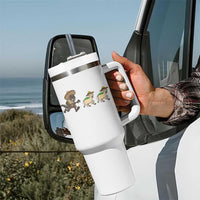 Funny Mexican Fiesta Gift Tumbler With Handle Chupacabra Chasing Taco Goat