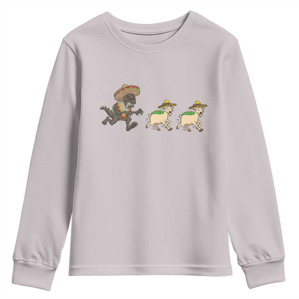 Funny Mexican Fiesta Gift Youth Sweatshirt Chupacabra Chasing Taco Goat