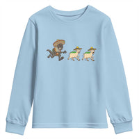 Funny Mexican Fiesta Gift Youth Sweatshirt Chupacabra Chasing Taco Goat