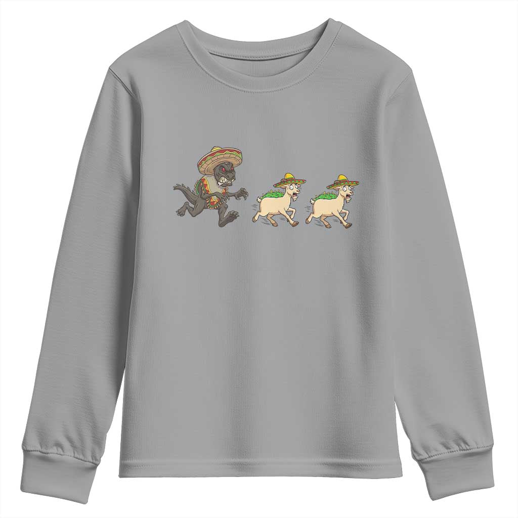 Funny Mexican Fiesta Gift Youth Sweatshirt Chupacabra Chasing Taco Goat