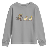 Funny Mexican Fiesta Gift Youth Sweatshirt Chupacabra Chasing Taco Goat
