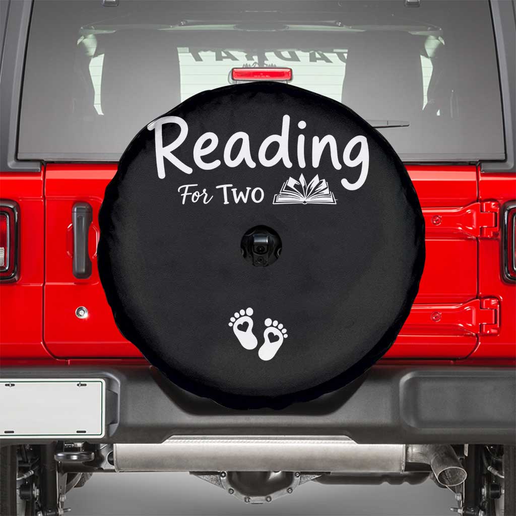 Pregnancy Announcement For Book Lovers Spare Tire Cover Reading For Two