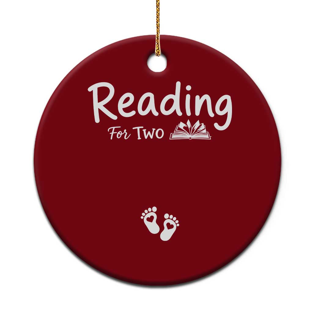 Pregnancy Announcement For Book Lovers Ceramic Ornament Reading For Two