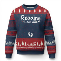 Pregnancy Announcement For Book Lovers Ugly Christmas Sweater Reading For Two