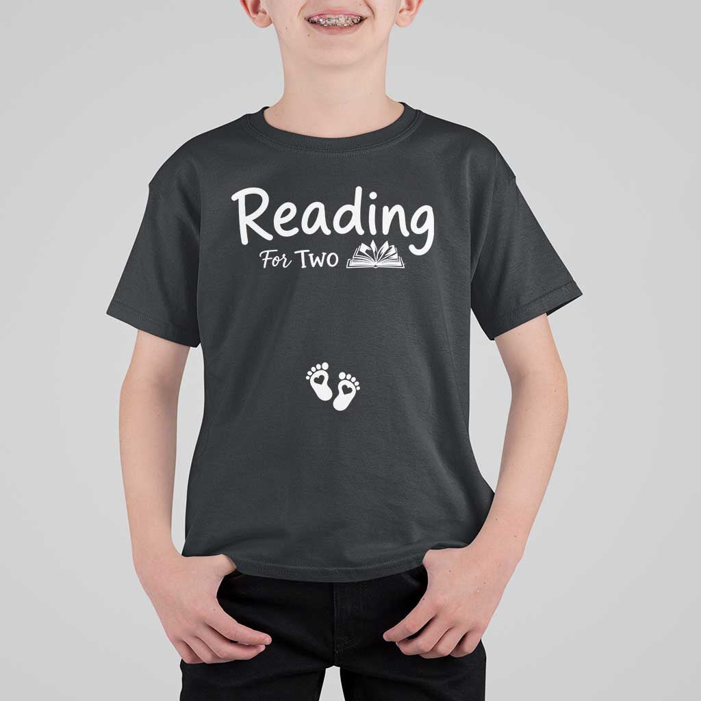 Pregnancy Announcement For Book Lovers T Shirt For Kid Reading For Two