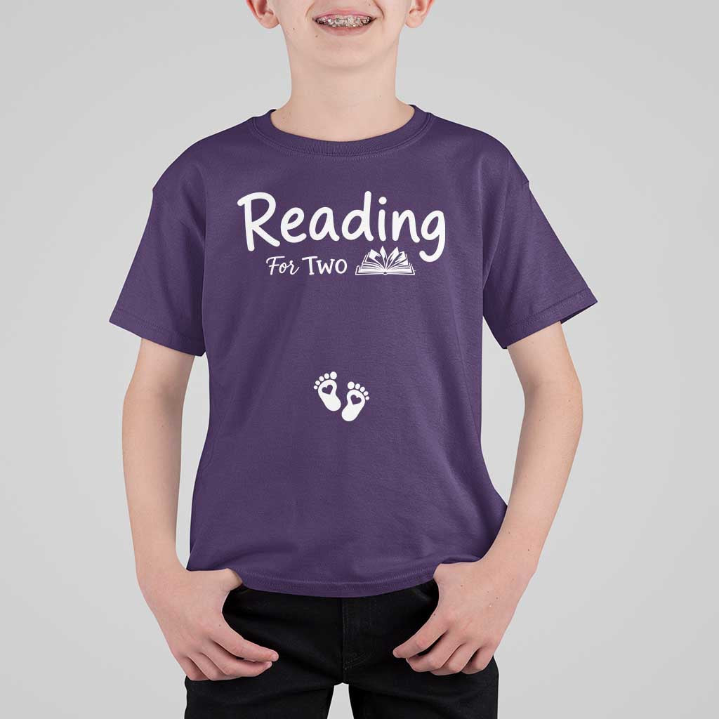 Pregnancy Announcement For Book Lovers T Shirt For Kid Reading For Two
