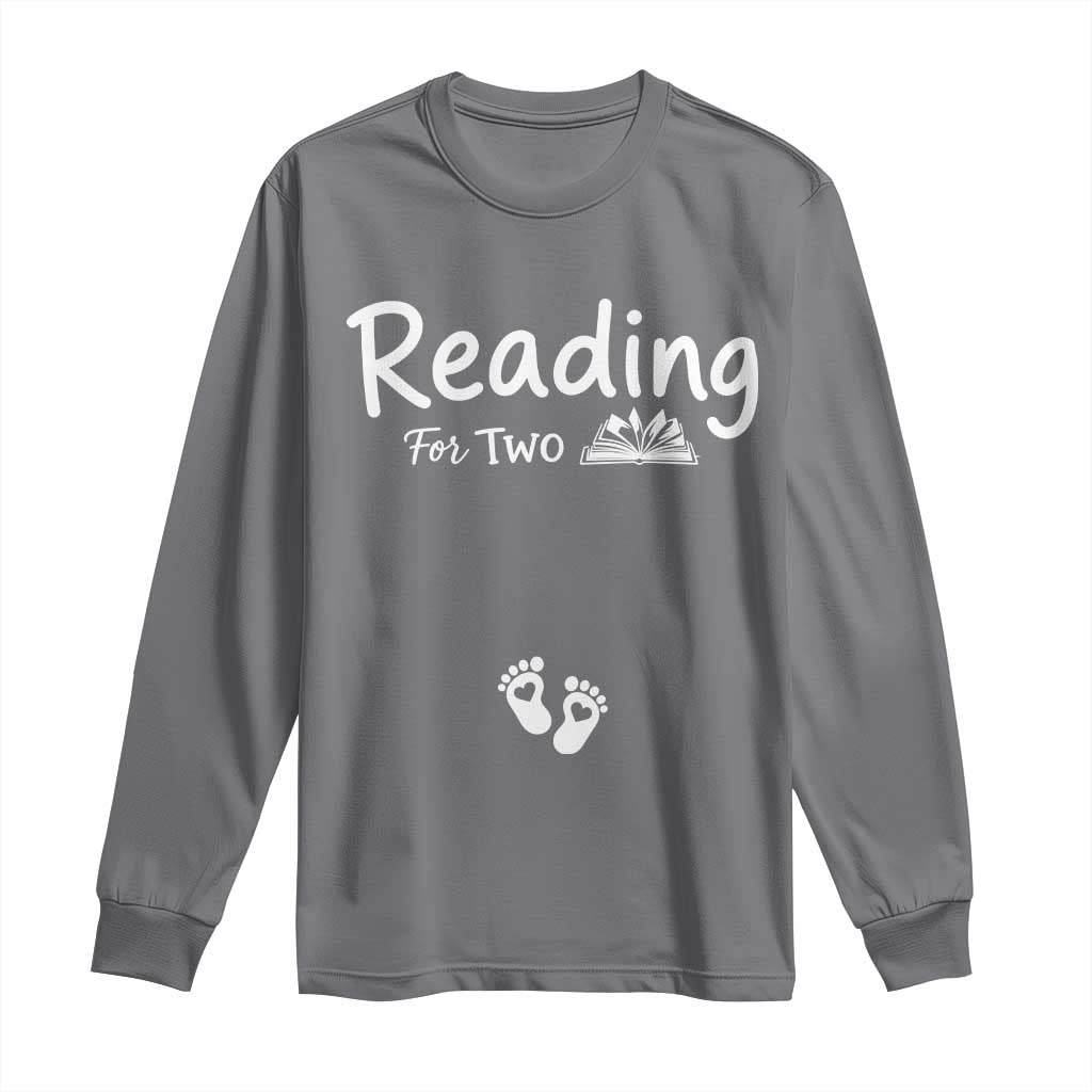 Pregnancy Announcement For Book Lovers Long Sleeve Shirt Reading For Two