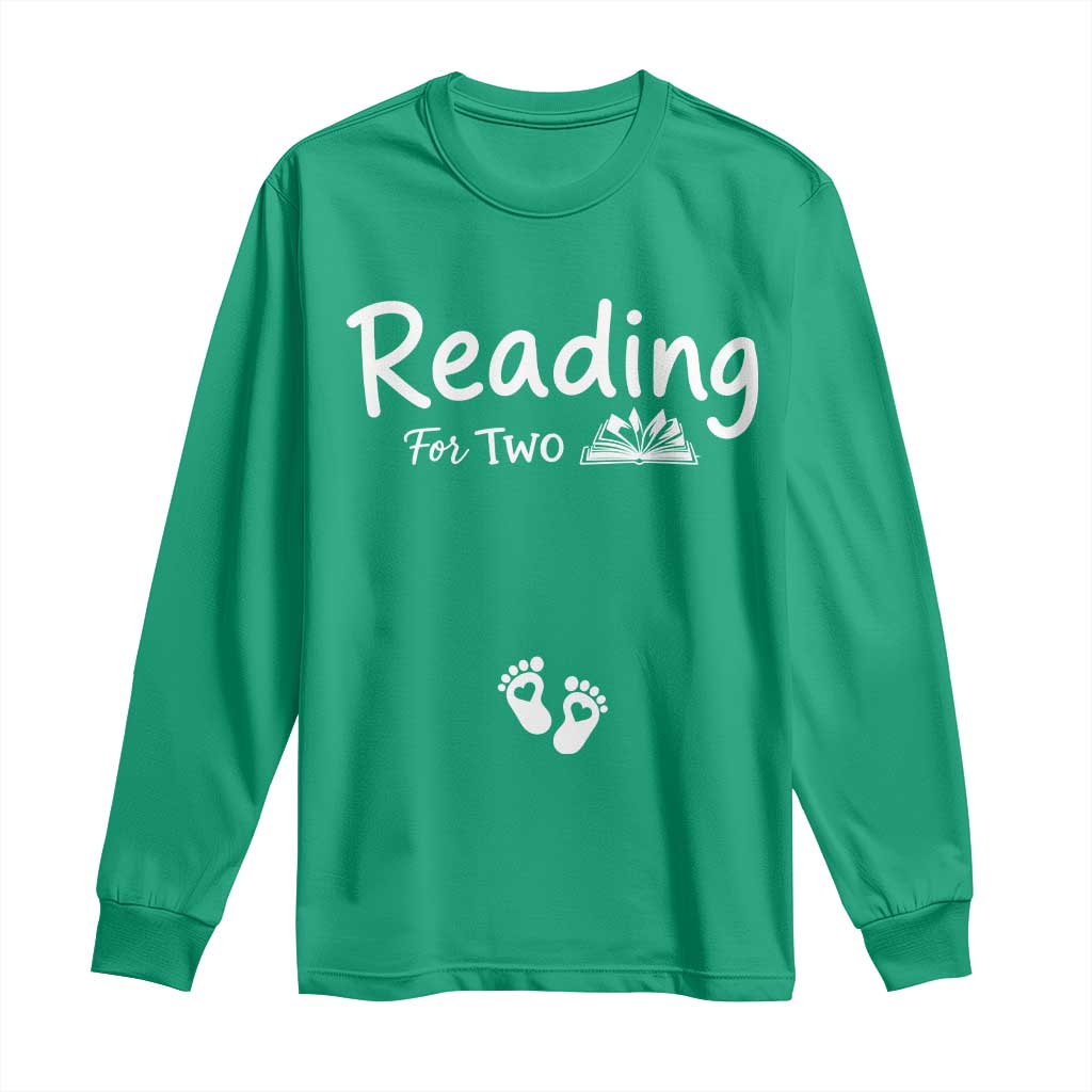 Pregnancy Announcement For Book Lovers Long Sleeve Shirt Reading For Two
