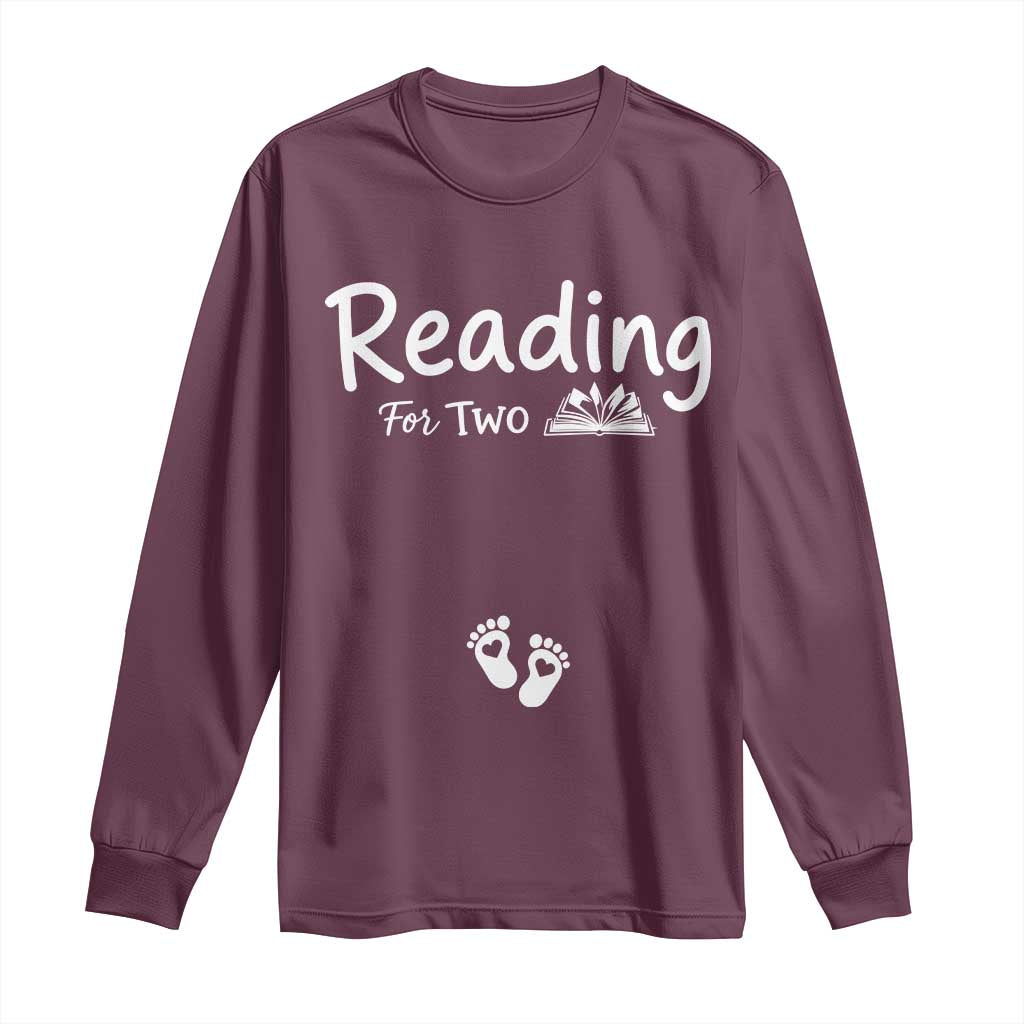 Pregnancy Announcement For Book Lovers Long Sleeve Shirt Reading For Two