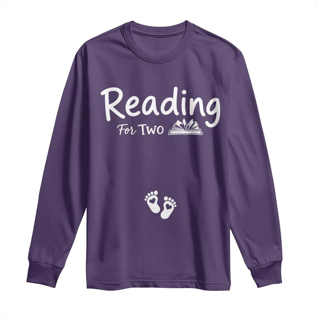 Pregnancy Announcement For Book Lovers Long Sleeve Shirt Reading For Two