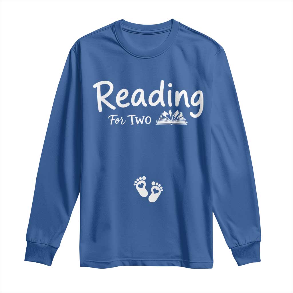 Pregnancy Announcement For Book Lovers Long Sleeve Shirt Reading For Two