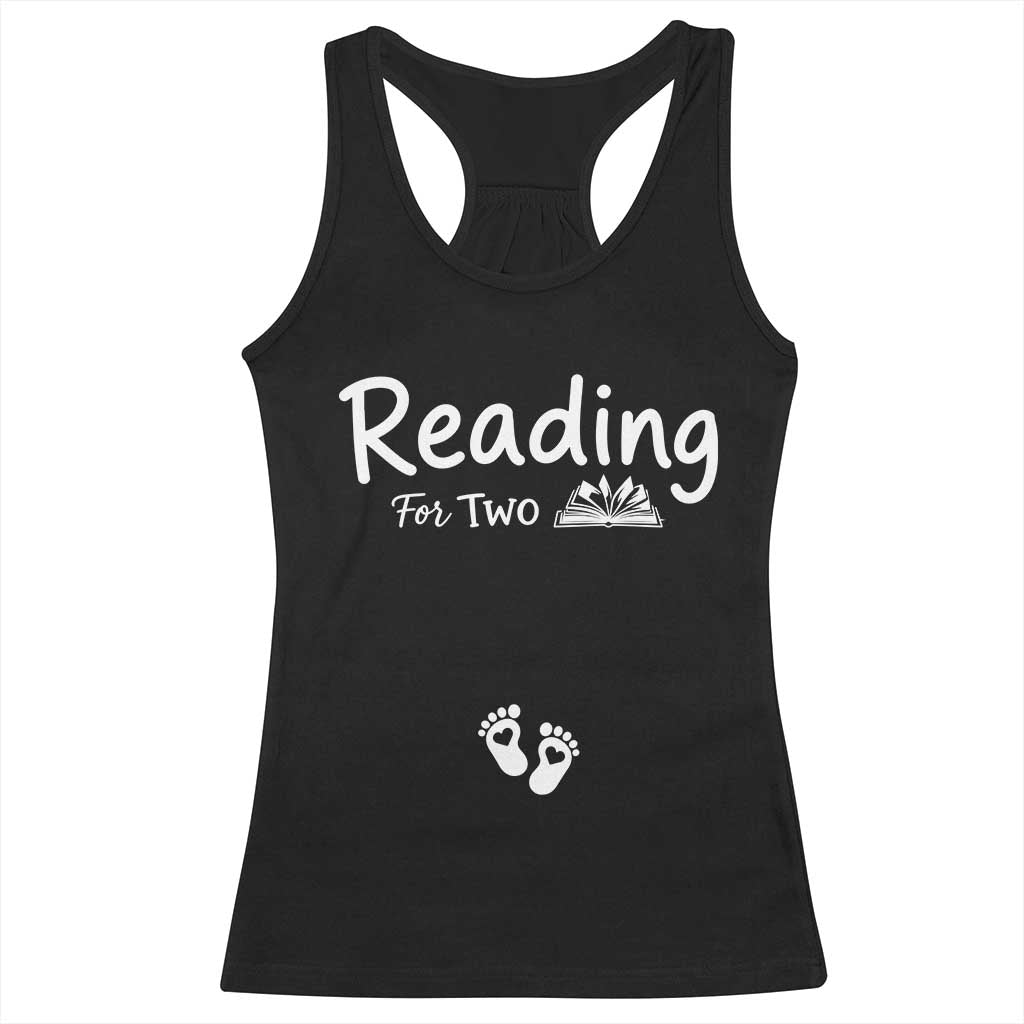 Pregnancy Announcement For Book Lovers Racerback Tank Top Reading For Two