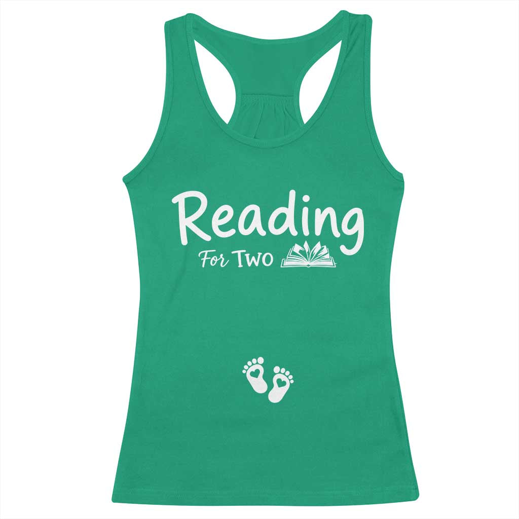 Pregnancy Announcement For Book Lovers Racerback Tank Top Reading For Two