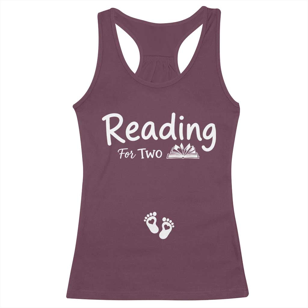 Pregnancy Announcement For Book Lovers Racerback Tank Top Reading For Two