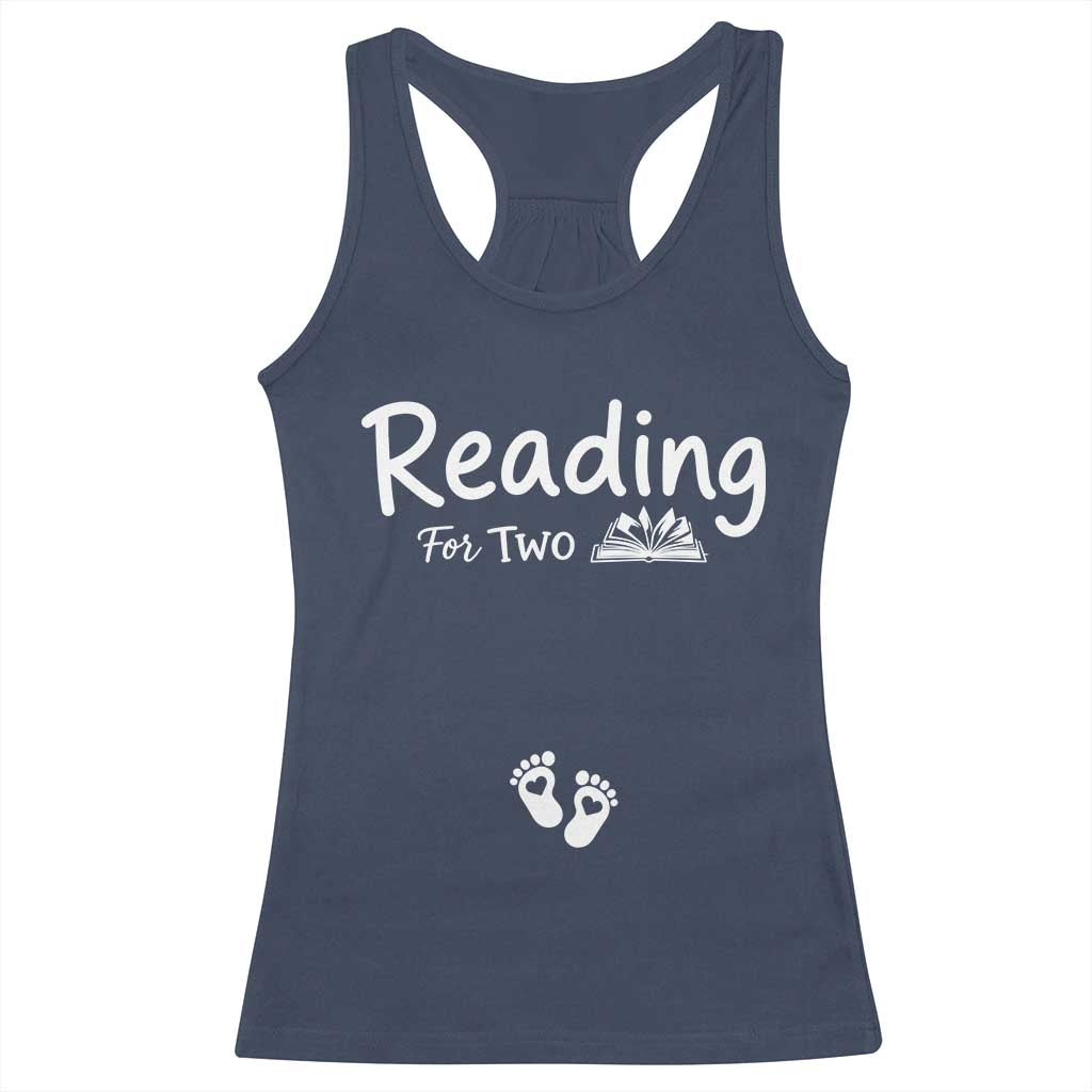 Pregnancy Announcement For Book Lovers Racerback Tank Top Reading For Two