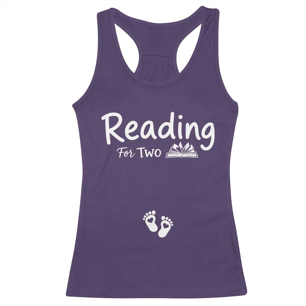 Pregnancy Announcement For Book Lovers Racerback Tank Top Reading For Two