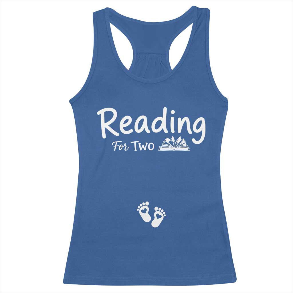 Pregnancy Announcement For Book Lovers Racerback Tank Top Reading For Two