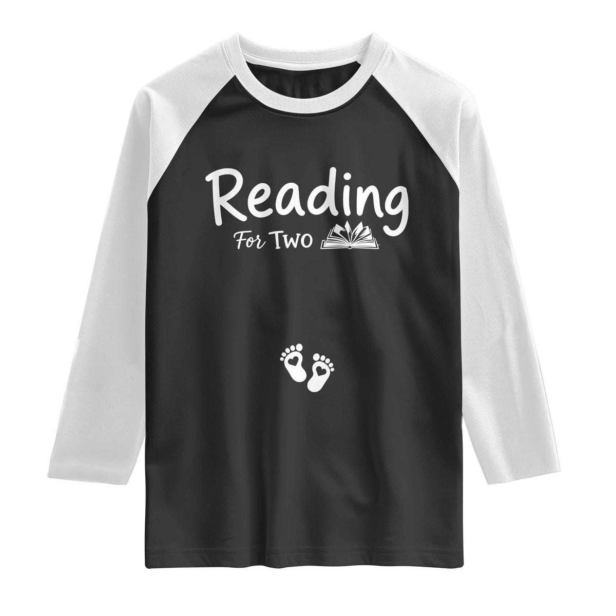 Pregnancy Announcement For Book Lovers Raglan Shirt Reading For Two