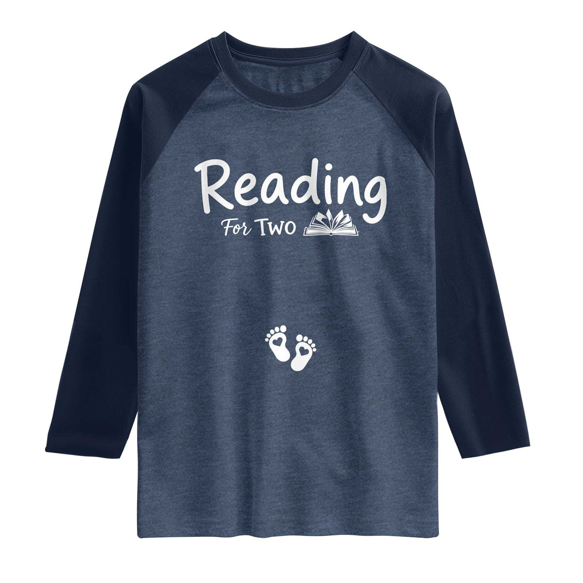 Pregnancy Announcement For Book Lovers Raglan Shirt Reading For Two